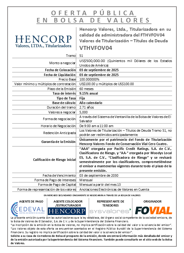 AVISO COLOCACION FTHVFOV04 T 51