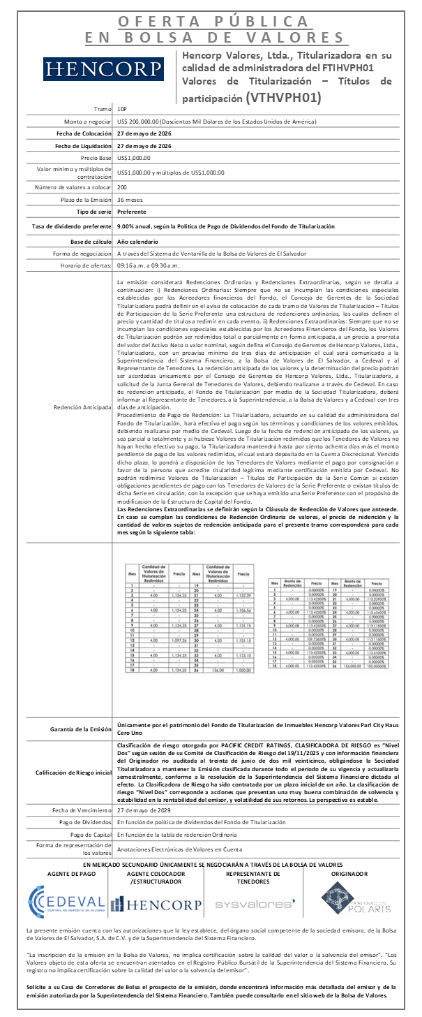 AVISO COLOCACION VTHVPH01 T10P