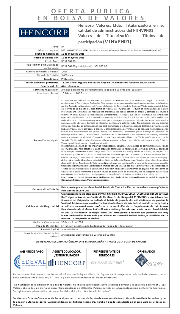 AVISO COLOCACION VTHVPH01 T8P 
