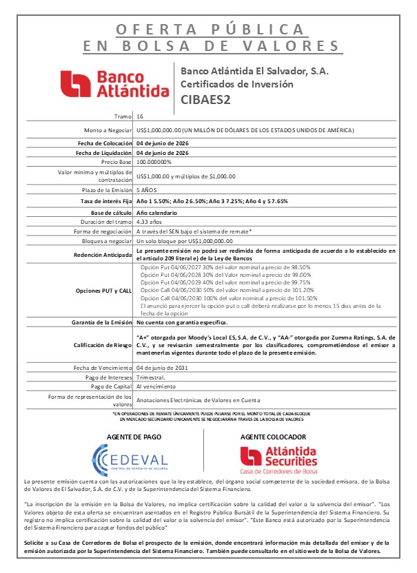 AVISO COLOCACIÓN CIBAES2 T16