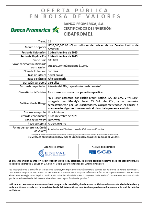AVISO COLOCACIÓN CIBAPROME1 T12