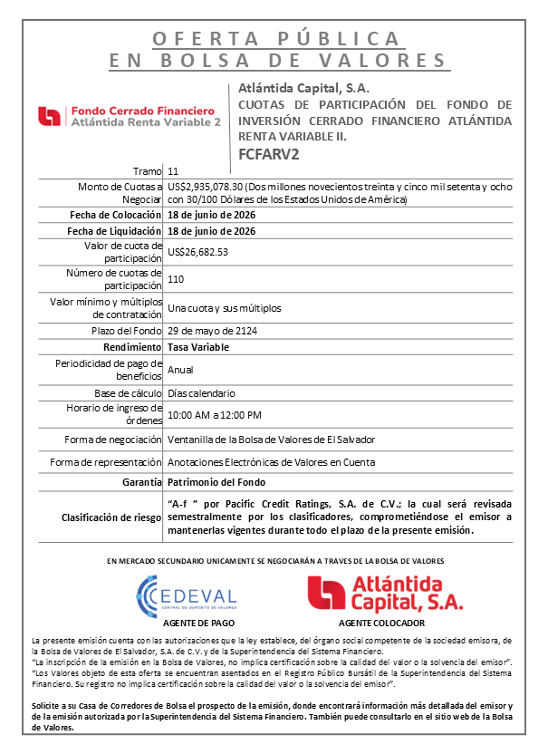 AVISO COLOCACIÓN FCFARV2 T11