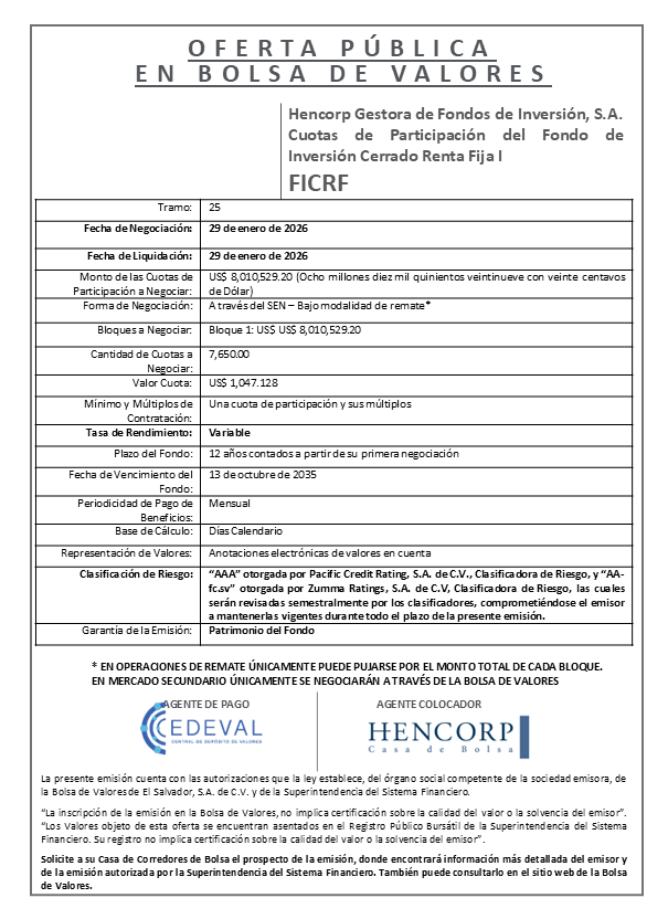 AVISO COLOCACIÓN FICRF T25