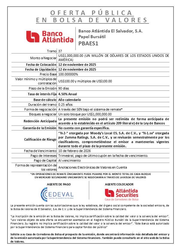 AVISO COLOCACIÓN PBAES1 T37