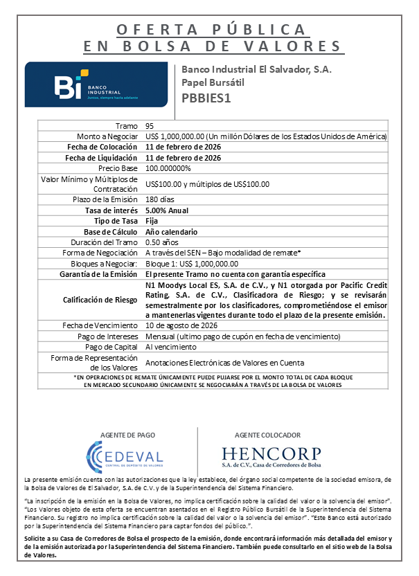 AVISO COLOCACIÓN PBBIES1 T95