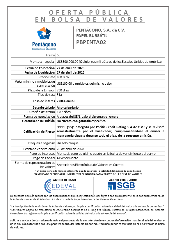 AVISO COLOCACIÓN PBPENTA02 T66 