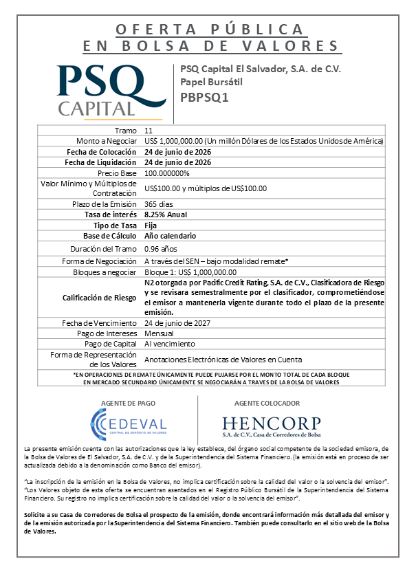 AVISO COLOCACIÓN PBPSQ1 T11