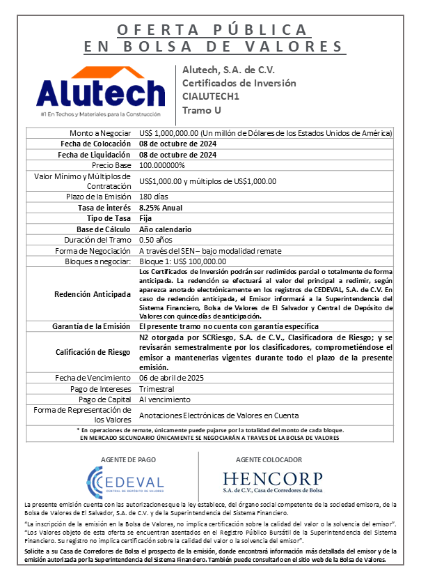 AVISO COLOCACION CIALUTECH T U