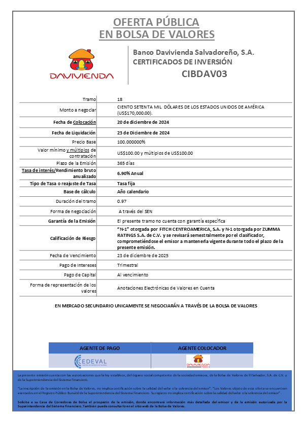 AVISO COLOCACION CIBDAV03 T 18