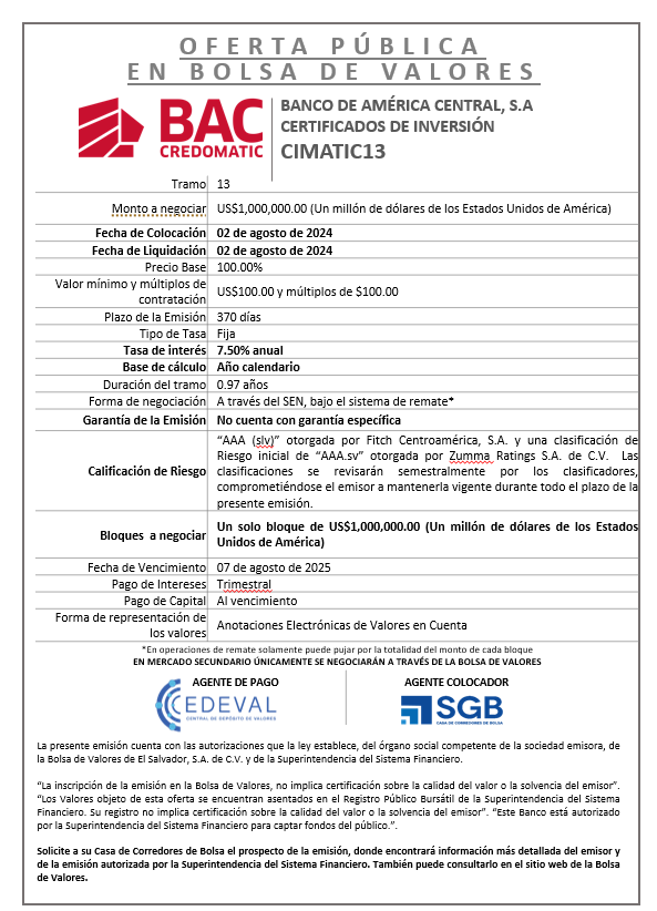 AVISO COLOCACION CIMATIC13 T 13