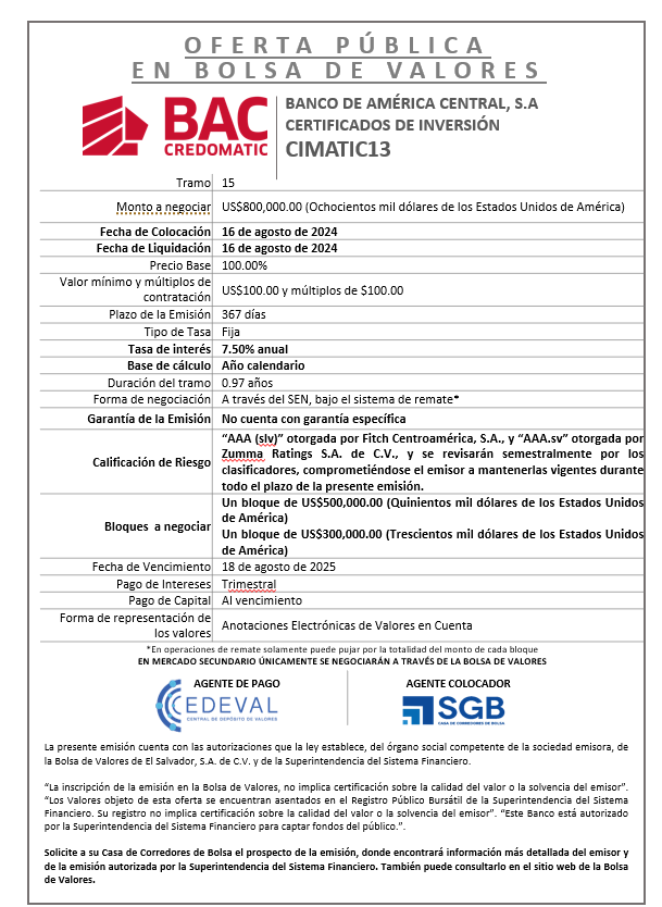 AVISO COLOCACION CIMATIC13 T 15