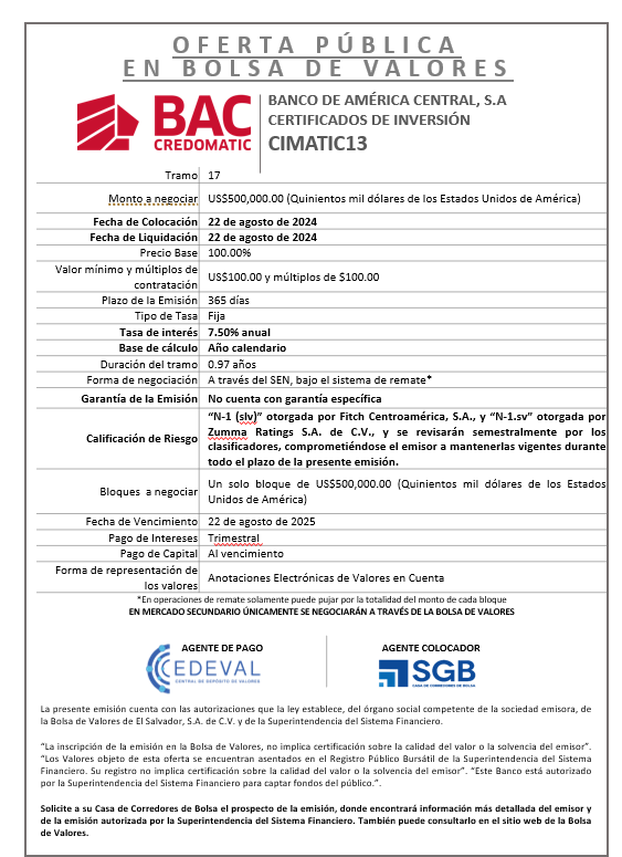 AVISO COLOCACION CIMATIC13 T 17