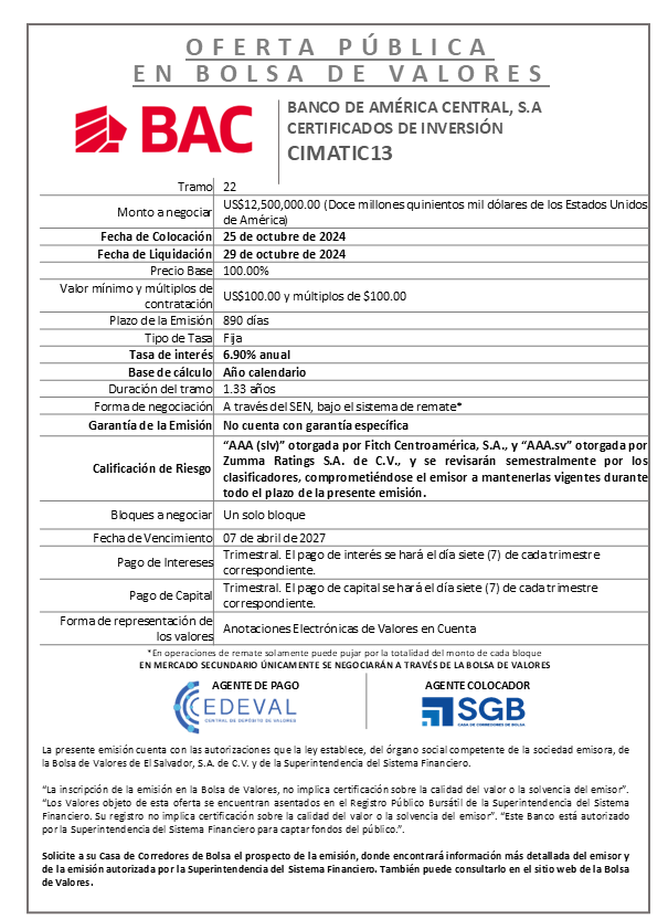 AVISO COLOCACION CIMATIC13 T 22