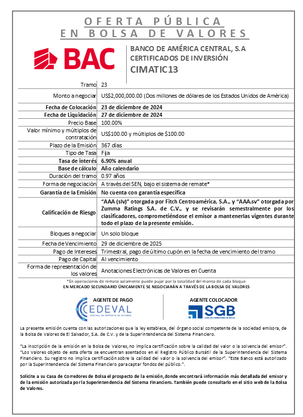 AVISO COLOCACION CIMATIC13 T 23