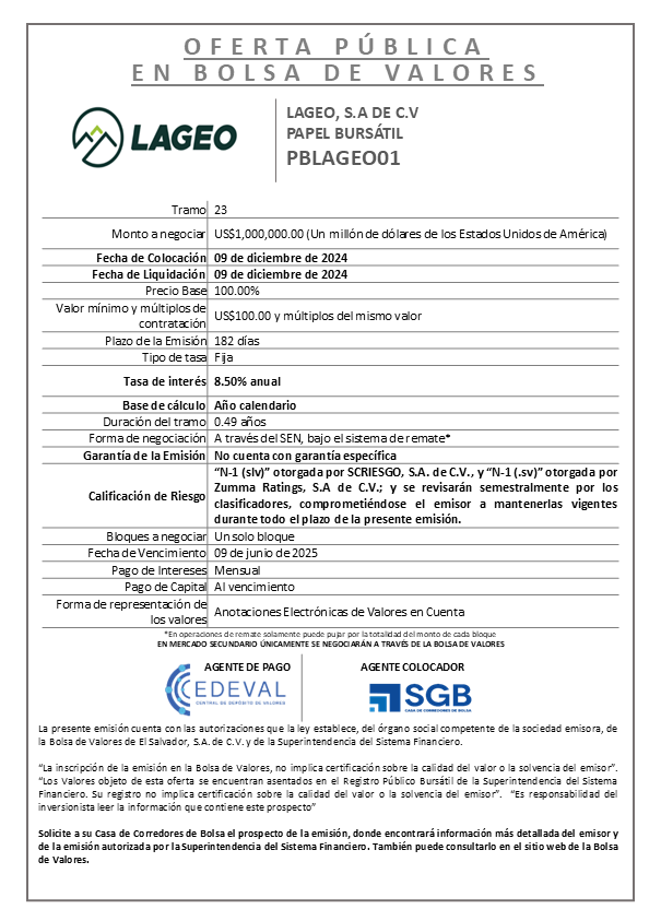 AVISO COLOCACION PBLAGEO01 T 23