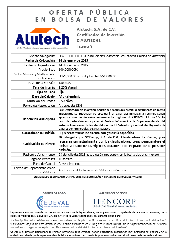 AVISO COLOCACION CIALUTECH1 T Y