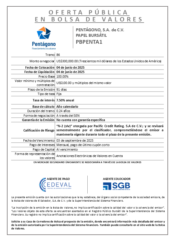 AVISO COLOCACION PBPENTA1 T 86