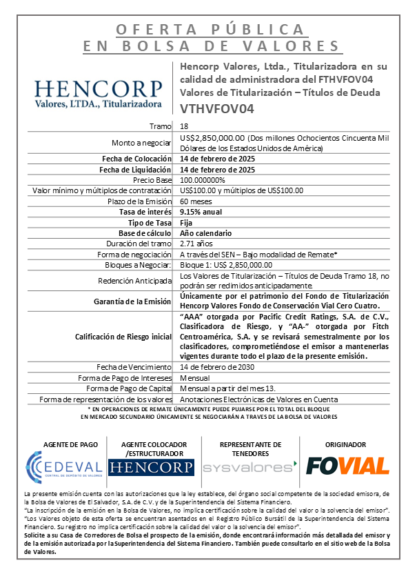 AVISO COLOCACION VTHVFOV04 T 18