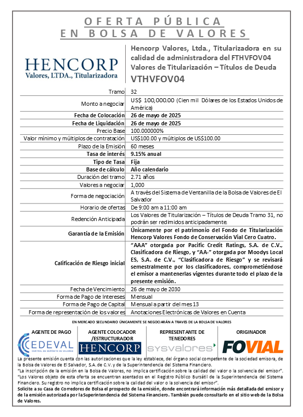 AVISO COLOCACION VTHVFOV04 T 32