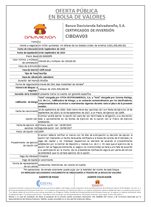 AVISO COLOCACION CIBDAV03 T 12