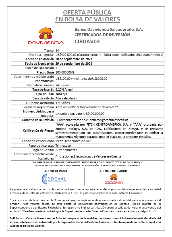 AVISO COLOCACION CIBDAV03 T 14