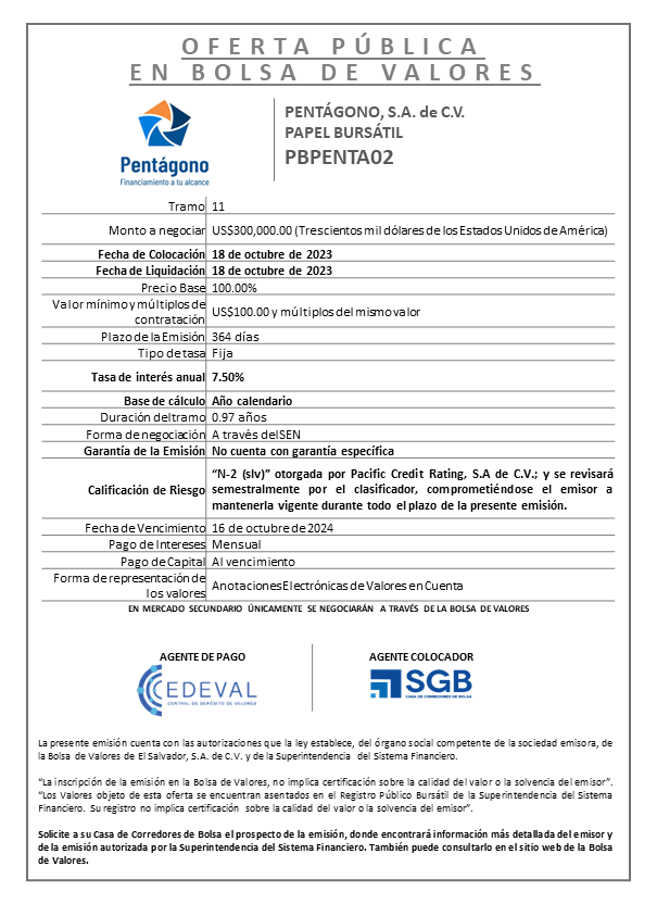 PUBLICACION AVISO DE COLOCACION PBPENTA02 T11